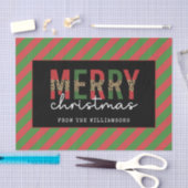 Moderne kerstluipaard afdrukken Rode groene strepe Tissuepapier (Craft)