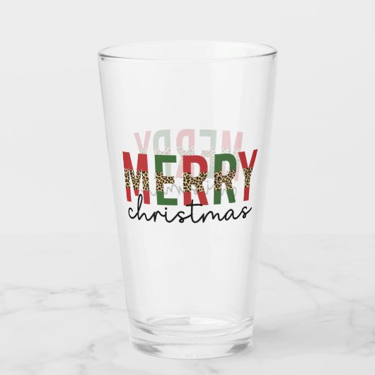 Moderne kerstluipaard minimalistisch glas (Achterkant)