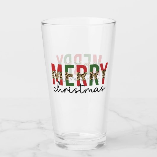 Moderne kerstluipaard minimalistisch glas (Voorkant)