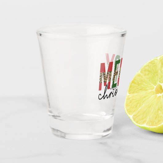 Moderne kerstluipaard minimalistisch shot glas (Links)