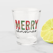 Moderne kerstluipaard minimalistisch shot glas (Voorkant)