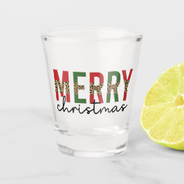 Moderne kerstluipaard minimalistisch shot glas