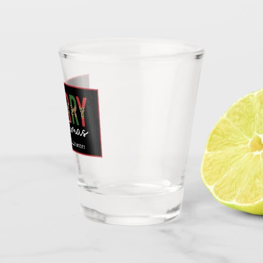 Moderne kerstluipaard minimalistisch shot glas (Rechts)