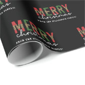 Moderne kerstluipaard printtypografie cadeaupapier (Rol Hoek)