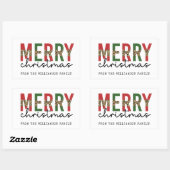 Moderne kerstluipaard printtypografie rechthoekige sticker (Vel)