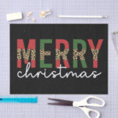 Moderne kerstluipaard printtypografie tissuepapier (Craft)