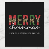 Moderne kerstluipaard printtypografie wijn etiket (Enkel label)
