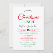 Moderne Kerstlunch Kerstmis werkfeest rood groen Kaart (Voorkant)