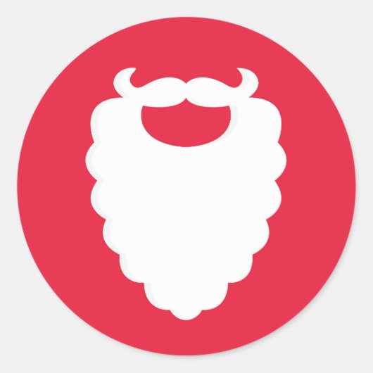 Moderne Kerstman Baard Kerstmis Ronde Sticker (Voorkant)