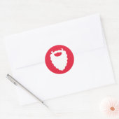 Moderne Kerstman Baard Kerstmis Ronde Sticker (Envelop)