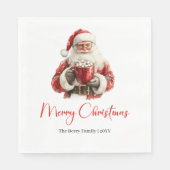 Moderne Kerstman Eenvoudig Script Lettertype Eten Servet (Voorkant)