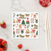 Moderne Kerstman en Gemberkoek Patroon Servet (Insitu)