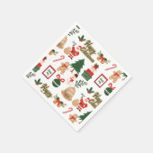 Moderne Kerstman en Gemberkoek Patroon Servet (Hoek)