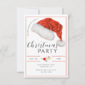 Moderne Kerstman Hoed Kerstfeest Kaart (Voorkant)