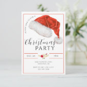 Moderne Kerstman Hoed Kerstfeest Kaart (Staand voorkant)