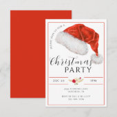 Moderne Kerstman Hoed Kerstfeest Kaart (Voorkant / Achterkant)