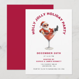 Moderne Kerstman Holly Jolly Kerstfeest Kaart