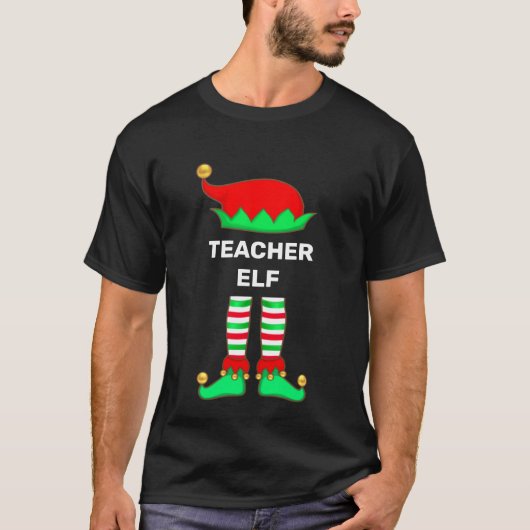Moderne Kerstman Leraar Elf T-Shirt (Voorkant)