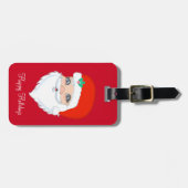 Moderne Kerstman op Rood Bagagelabel (Voorkant horizontaal)