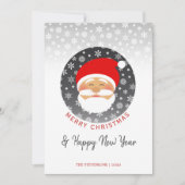 Moderne Kerstman Rood Kerstmis Feestdagenkaart (Voorkant)