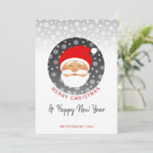 Moderne Kerstman Rood Kerstmis Feestdagenkaart (Staand voorkant)