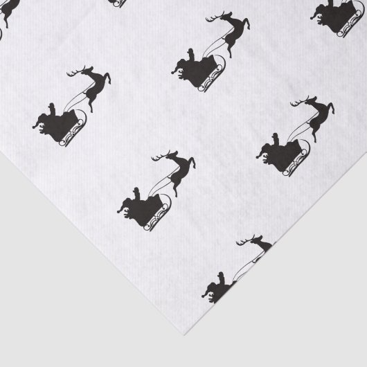 Moderne Kerstman Sleigh en Rendier Tissuepapier (Detail)