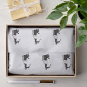 Moderne Kerstman Sleigh en Rendier Tissuepapier (Geschenk)