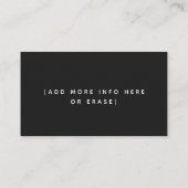 Moderne Kerstman Thema Minimal Eenvoudig Zwart Visitekaartje (Achterkant)