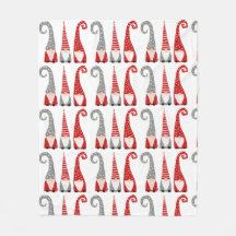 Moderne Kerstmannen Dwergen Rood Grijs Patroon