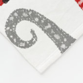 Moderne Kerstmannen Dwergen Rood Grijs Patroon Fleece Deken (Hoek)