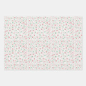 Moderne kerstminimalistische Polka Dot en cheques Inpakpapier Vel (Voorkant)