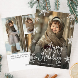 Moderne kerstmis 4 FOTO-groet Feestdagenkaart