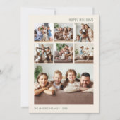 Moderne Kerstmis 7 Familie Fotocollage Feestdagenkaart (Voorkant)