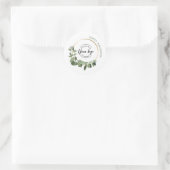 Moderne kerstmis, aangepaste logo Prettige feestda Ronde Sticker (Tas)