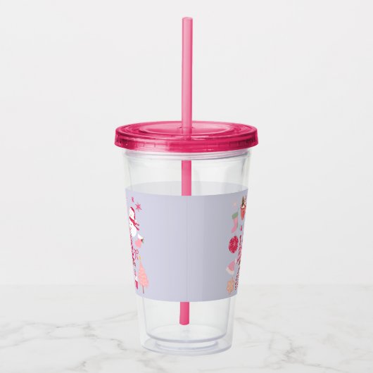 Moderne Kerstmis Acryl Drinkbeker (Rechts)