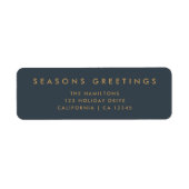 Moderne Kerstmis | Adres laatgrijs en goudkleur Etiket (Voorkant)