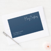 Moderne Kerstmis | Blauw familielabel Rechthoekige Sticker (Envelop)