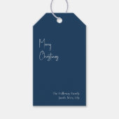 Moderne Kerstmis | Blauwe Labels Cadeaulabel (Voorkant)