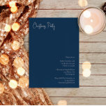 Moderne Kerstmis | Blauwe Partij Kaart<br><div class="desc">Deze moderne kerst | blauwe feestdag is perfect voor uw minimalistische shabby-chic boho blue en witte feestdag. De minimale witte handgeschreven kalligrafie is delicaat en robuust, terwijl het klasje en elegant blijft. U zult vinden dat alles over dit product editable is, zodat voel vrij om afbeeldingen of meer tekst toe...</div>