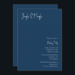 Moderne Kerstmis | Blue Jingle en Mingle Kaart<br><div class="desc">Deze moderne kerst | blue jingle en mingle-uitnodiging is ideaal voor uw minimalistische shabby-chic boho blue en witte feestdag. De minimale witte handgeschreven kalligrafie is delicaat en robuust, terwijl het klasje en elegant blijft. U zult vinden dat alles over dit product editable is, zodat voel vrij om afbeeldingen of meer...</div>