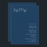 Moderne Kerstmis | Blue Jingle en Mingle Kaart<br><div class="desc">Deze moderne kerst | blue jingle en mingle-uitnodiging is ideaal voor uw minimalistische shabby-chic boho blue en witte feestdag. De minimale witte handgeschreven kalligrafie is delicaat en robuust, terwijl het klasje en elegant blijft. U zult vinden dat alles over dit product editable is, zodat voel vrij om afbeeldingen of meer...</div>