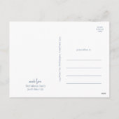 Moderne Kerstmis | Blue Script Five-Photo Feestdagenkaart (Achterkant)