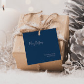 Moderne Kerstmis | Blue Square Family Gift Label