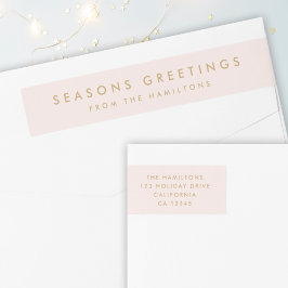 Moderne Kerstmis | Blush Roze en Gold Address