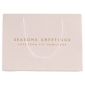 Moderne Kerstmis | Blush roze en Gold Minimal Groot Cadeauzakje (Voorkant)