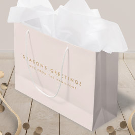 Moderne Kerstmis | Blush roze en Gold Minimal Groot Cadeauzakje