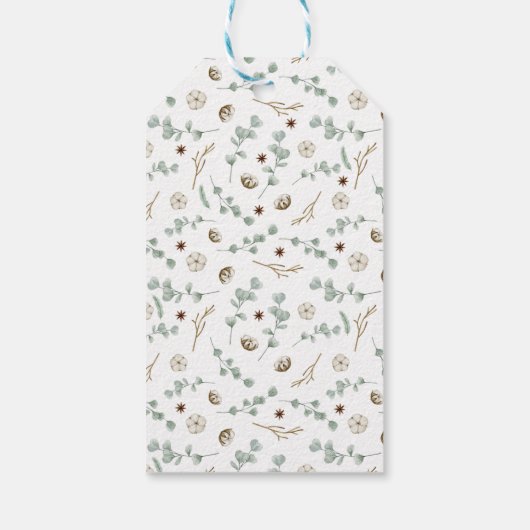 Moderne Kerstmis Botanisch Cadeaulabel (Achterkant)