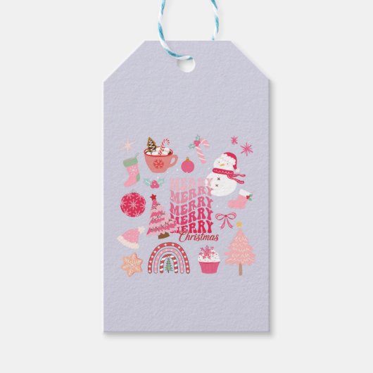 Moderne Kerstmis Cadeaulabel (Voorkant)