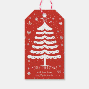 Moderne Kerstmis Cadeaulabel