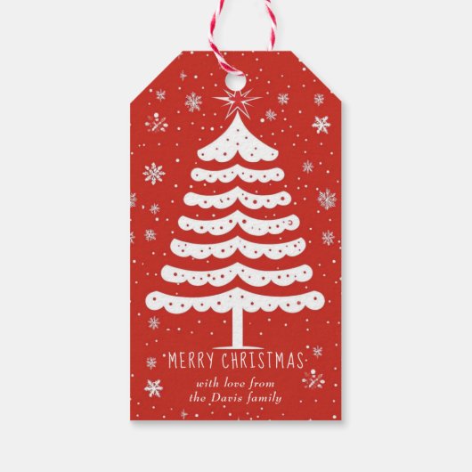 Moderne Kerstmis Cadeaulabel (Achterkant)